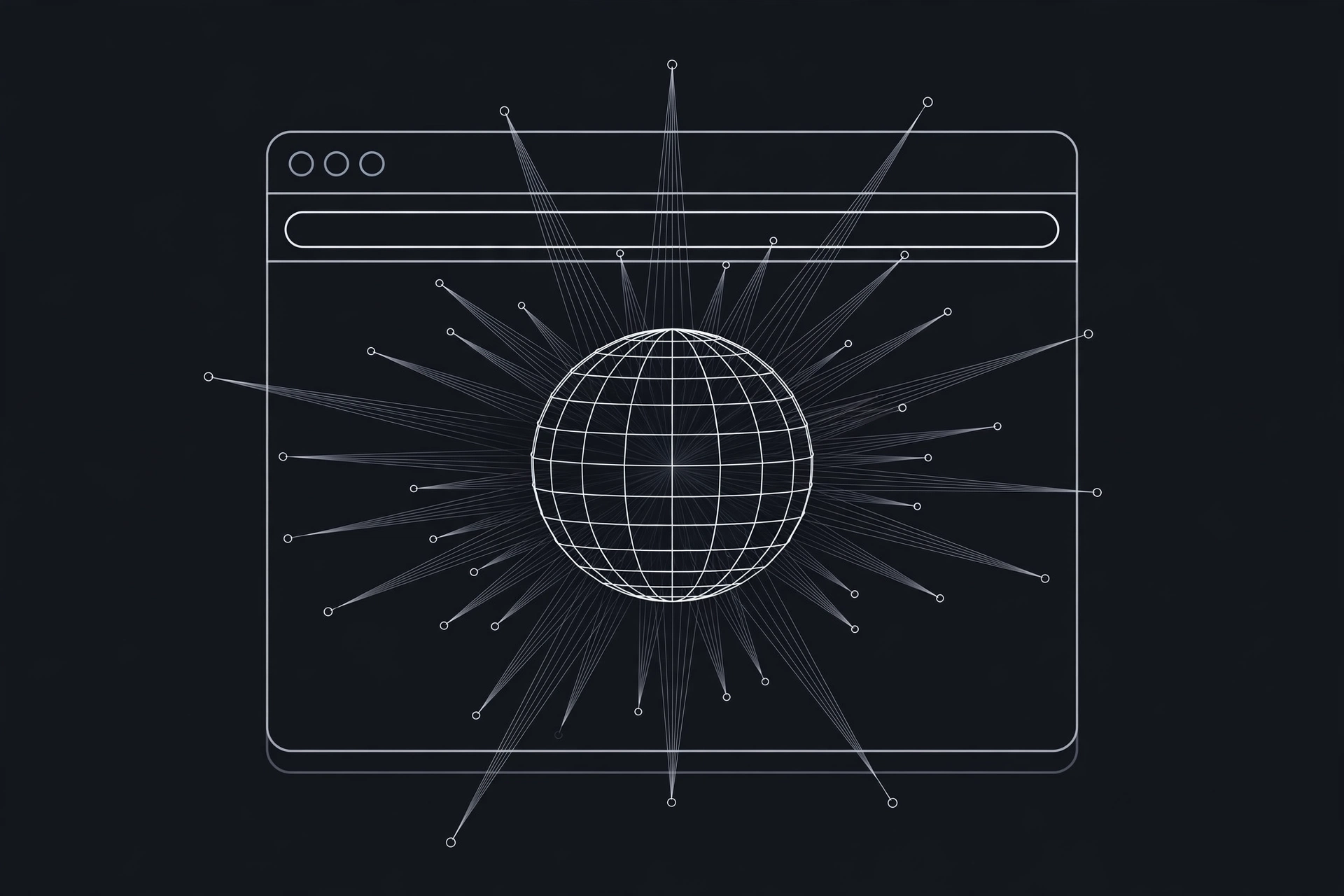 Abstract illustration of a browser window with a globe and network connections — ProxyNest Blog